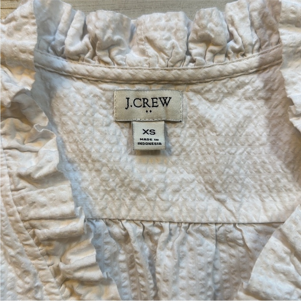 J. Crew Factory Flutter Sleeve Ruffle Top XS - Picture 2 of 4